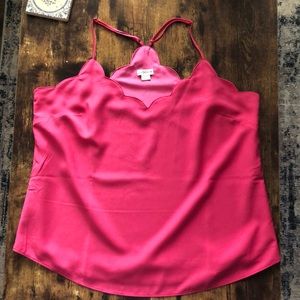 Hot Pink J by J Crew Scalloped Neckline Shell Size 14